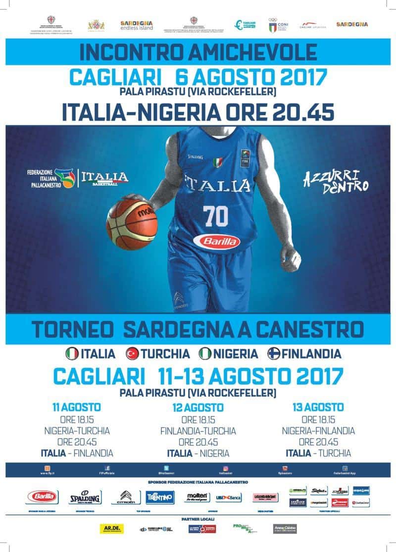 Nazionale 2017-18: amichevole di Italbasket per #EuroBasket2017 in Sardegna vs la Nigeria